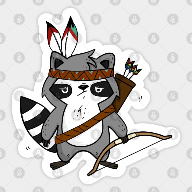 Apache The Raccoon Sticker by lunaticpark